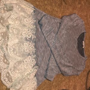 Long sleeve shirt with lace